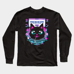 Vapor Wave Cat Mouse Not Found by Tobe Fonseca Long Sleeve T-Shirt